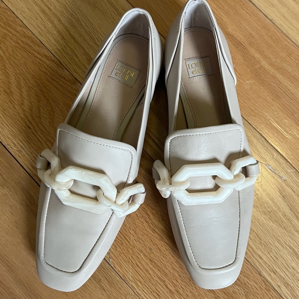 Louise Et Cie Ivory Leather Loafers Never Worn 7.5